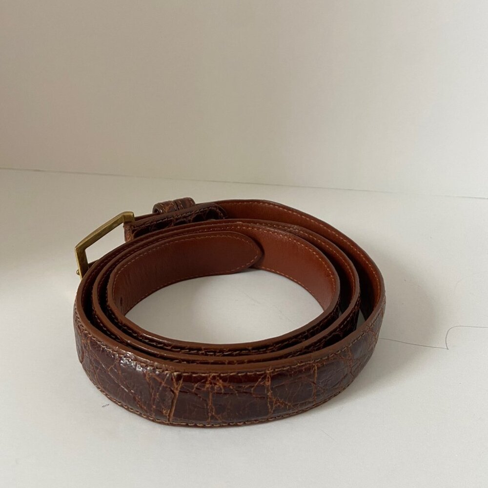 Barneys New York Mens Crocodile Belt - Picture 2 of 4